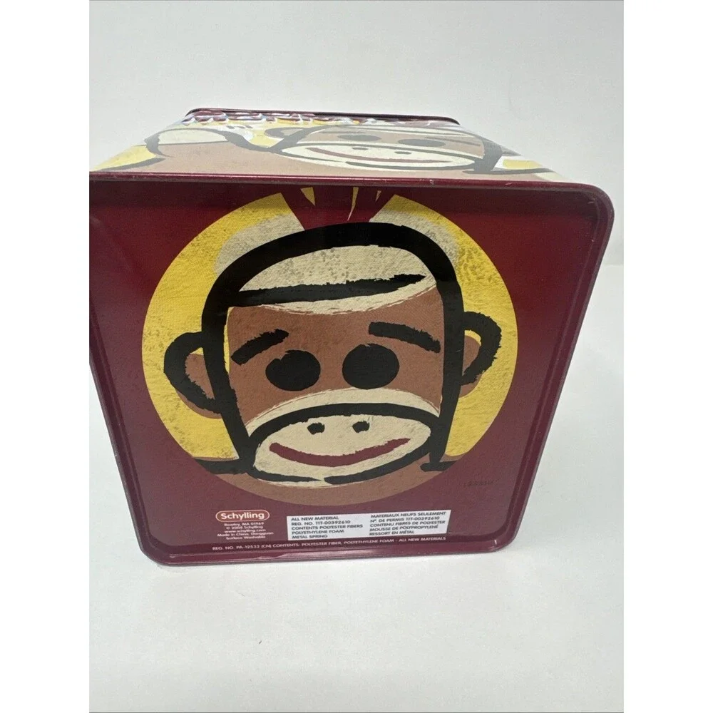Schylling Brand Original Sock Monkey Jack-In-The-Box - Funny Tin Musical Toy